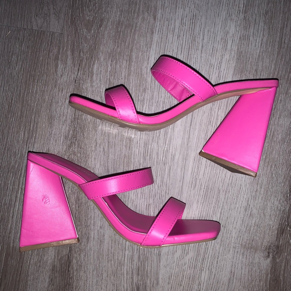 Bubblegum Pink Chunky Heels